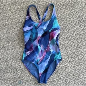 Athleta Swimsuit Womens XXS One Piece Malibu Low Back Racerback Beach‎ Swim